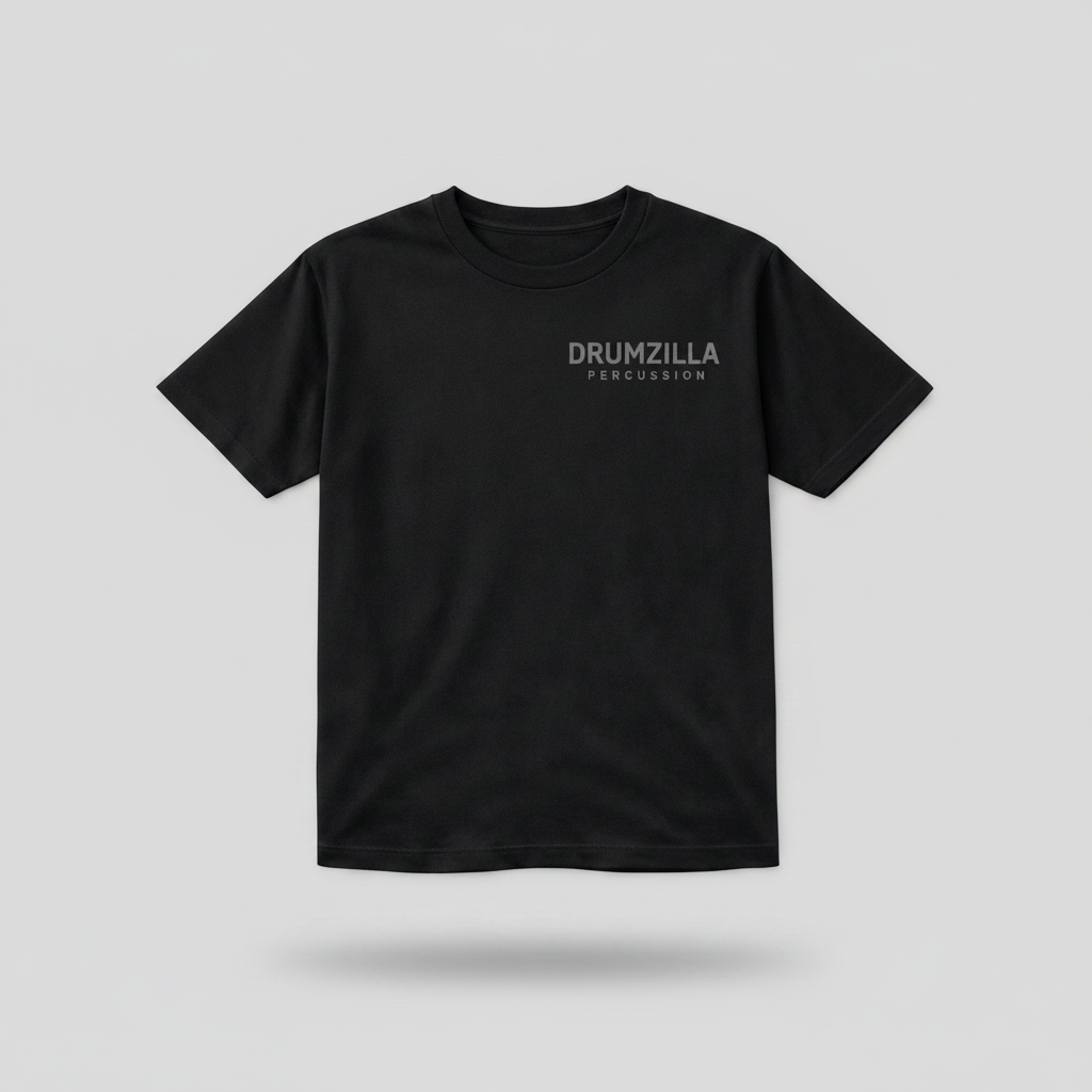 Drumzilla Black T-Shirt - Light Grey Background