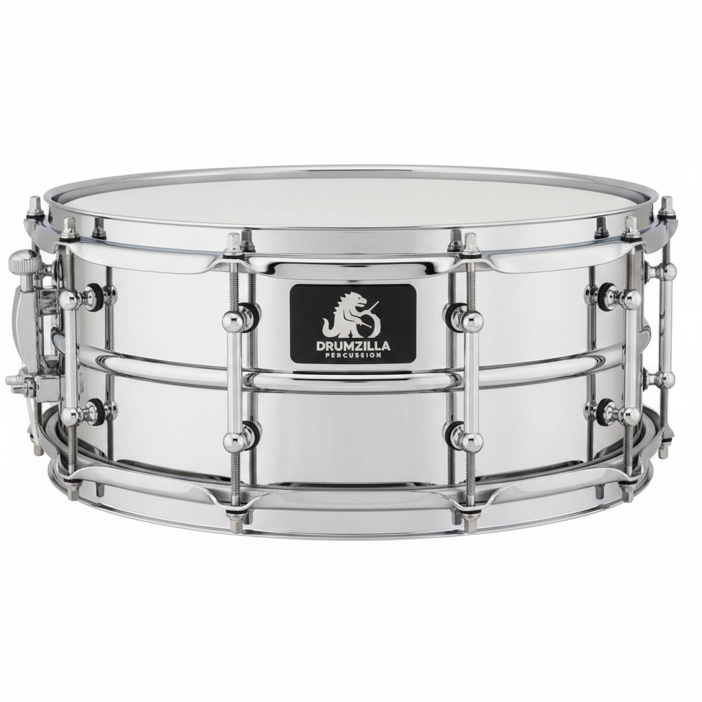 Drumzilla Chrome Snare with Tube Lugs and Badge