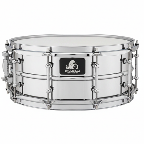 Drumzilla Chrome Snare with Tube Lugs and Badge