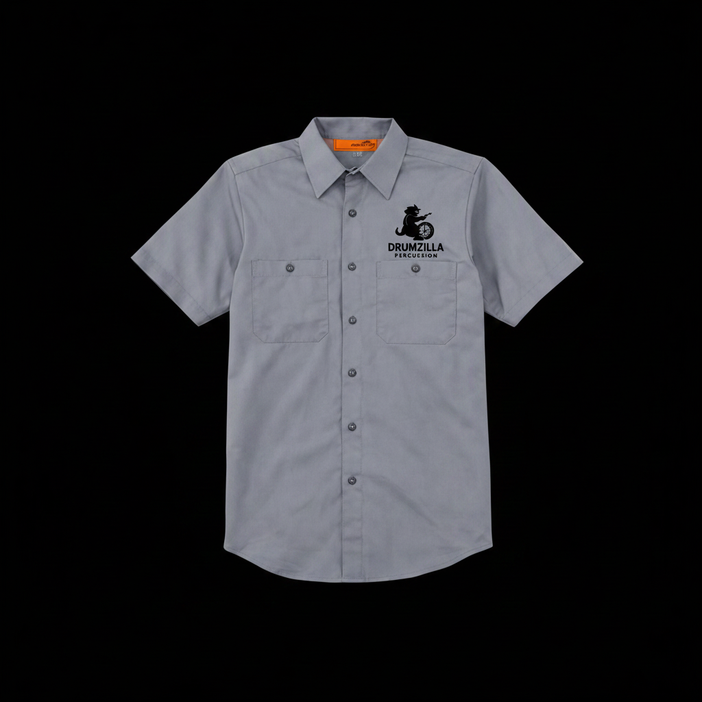 Drumzilla Work Shirt - Black Background